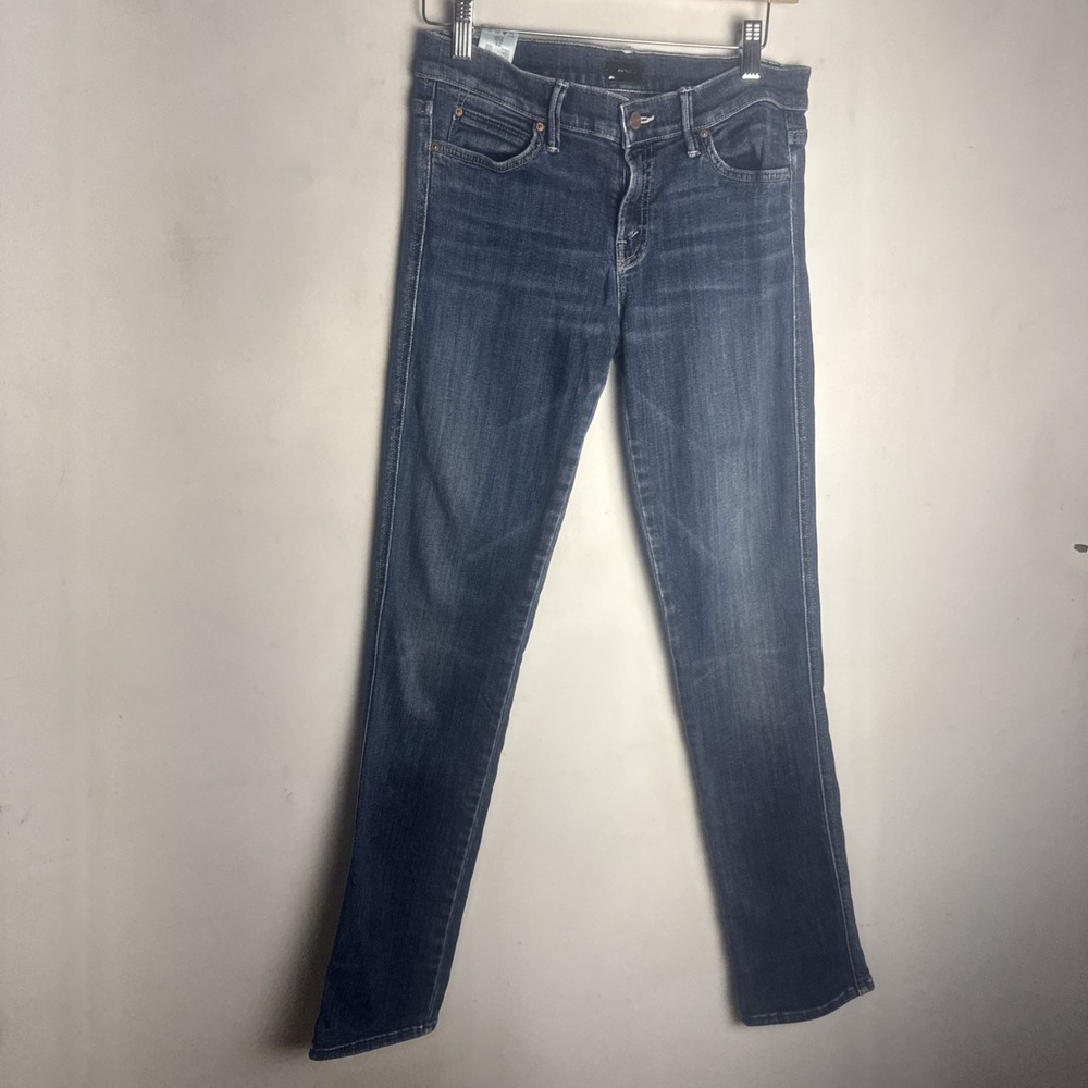 MOTHER The Looker Crop High Rise Skinny Blue Jeans 28 Preowned